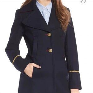 Sam Edelman Wool Blend A-Line Military Coat